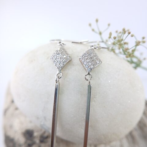 Zodesi Princess Drop Silver Earrings