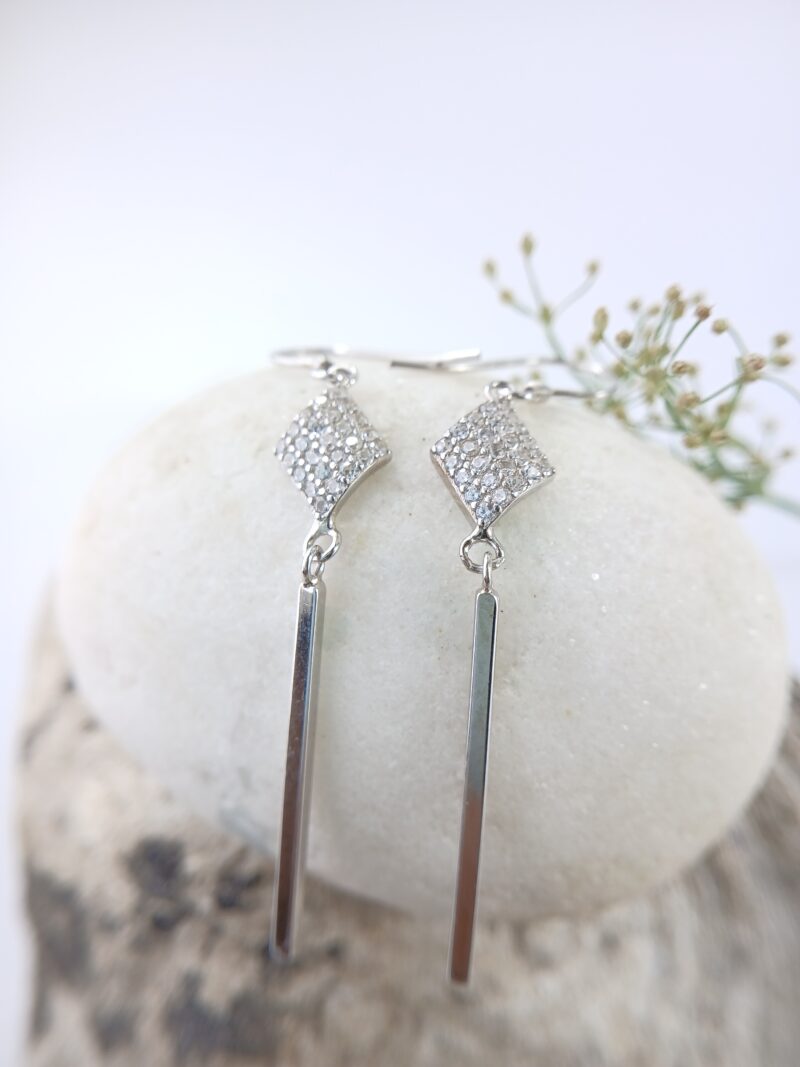Zodesi Princess Drop Silver Earrings