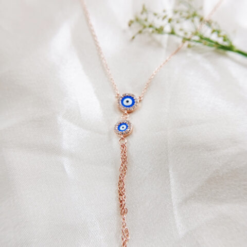 Silver rose gold necklace for women