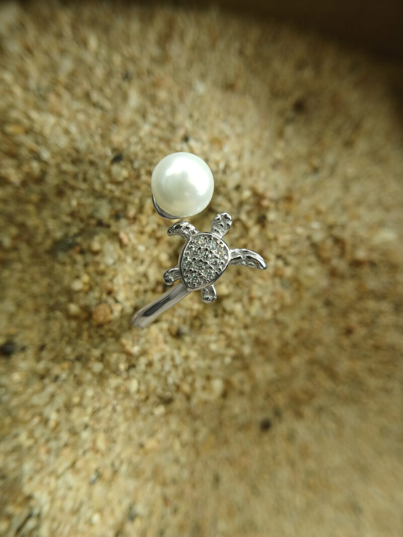 Moti Silver Ring For Women - Image 2