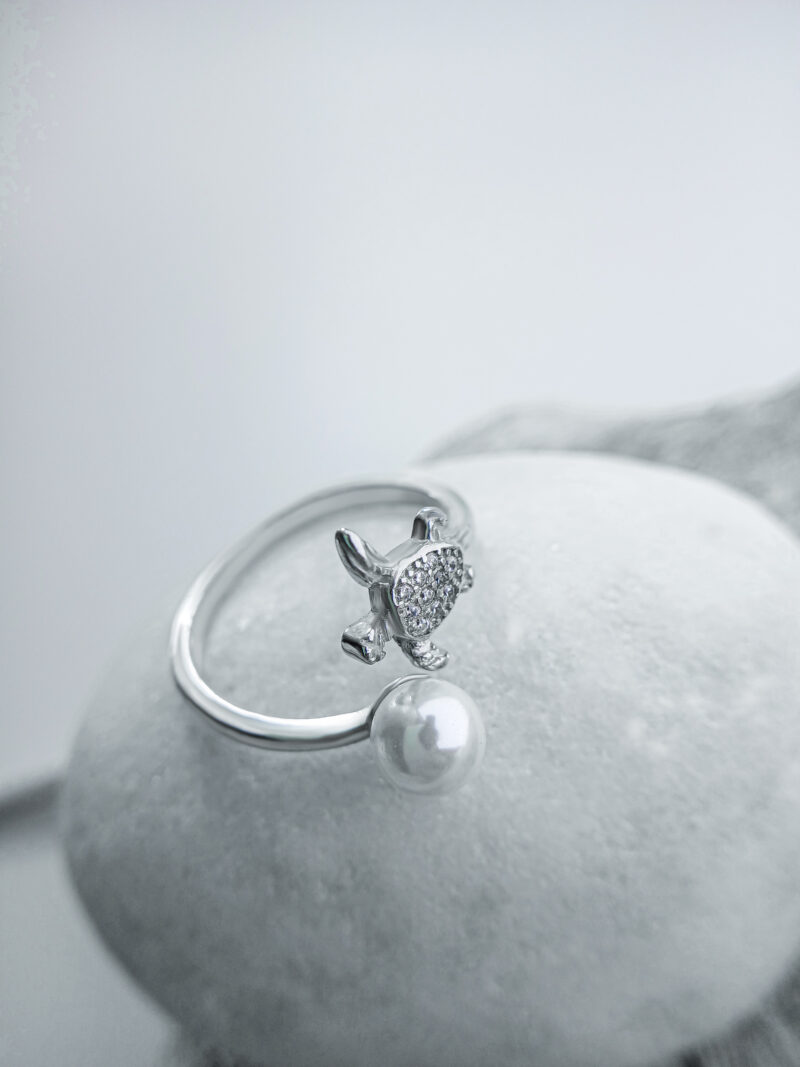 Moti Silver Ring For Women - Image 3