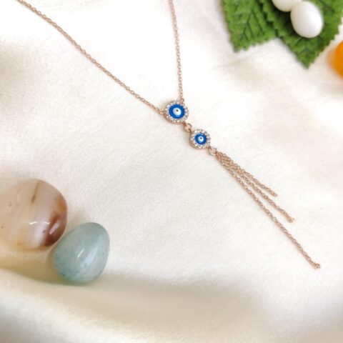Silver rose gold necklace for women