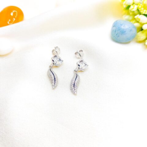 Zodesi Cat Silver Push Back Earring For Women