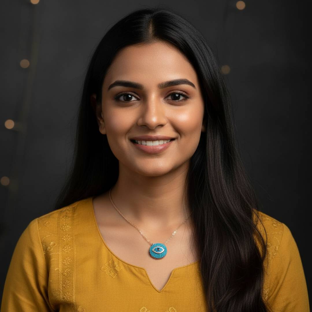 Evil Eye Rose gold Silver Necklace for Women